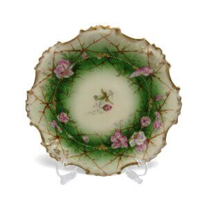 LIMOGES FRANCE Coronet Plate Floral Design Gold Trim French Vintage 7"